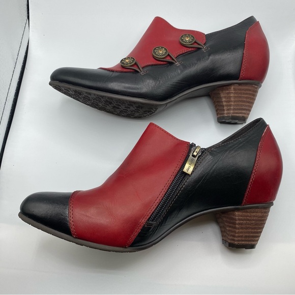 Spring Step L'Artiste Leather Heeled Ankle Boot Button Shoes Booties Size 42 - Picture 5 of 11
